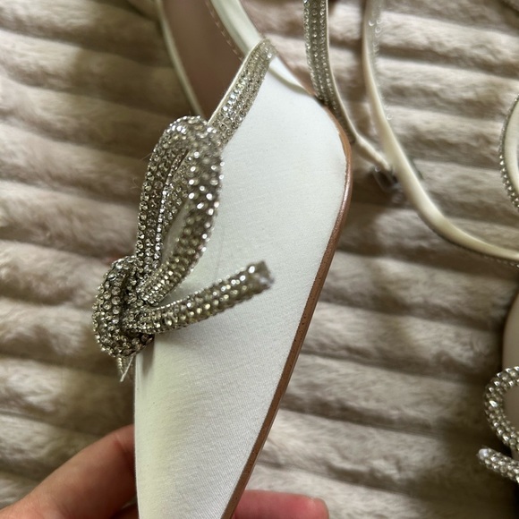 BCBGeneration heels white rhinestone wrap around sz 8.5 - Picture 4 of 9